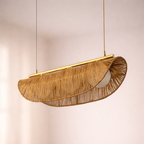 Horizon Shell Linear – Linear Pendant Lamp in Natural Jute Fibre for Homes, Restaurants & Offices - MOORAQ