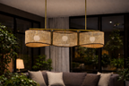 CaneCraft Linear Rattan Pendant Light