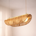 Horizon Shell Linear – Linear Pendant Lamp in Natural Jute Fibre for Homes, Restaurants & Offices - MOORAQ