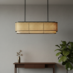 LumaFold Handcrafted Bamboo Linear Pendant Light - MOORAQ